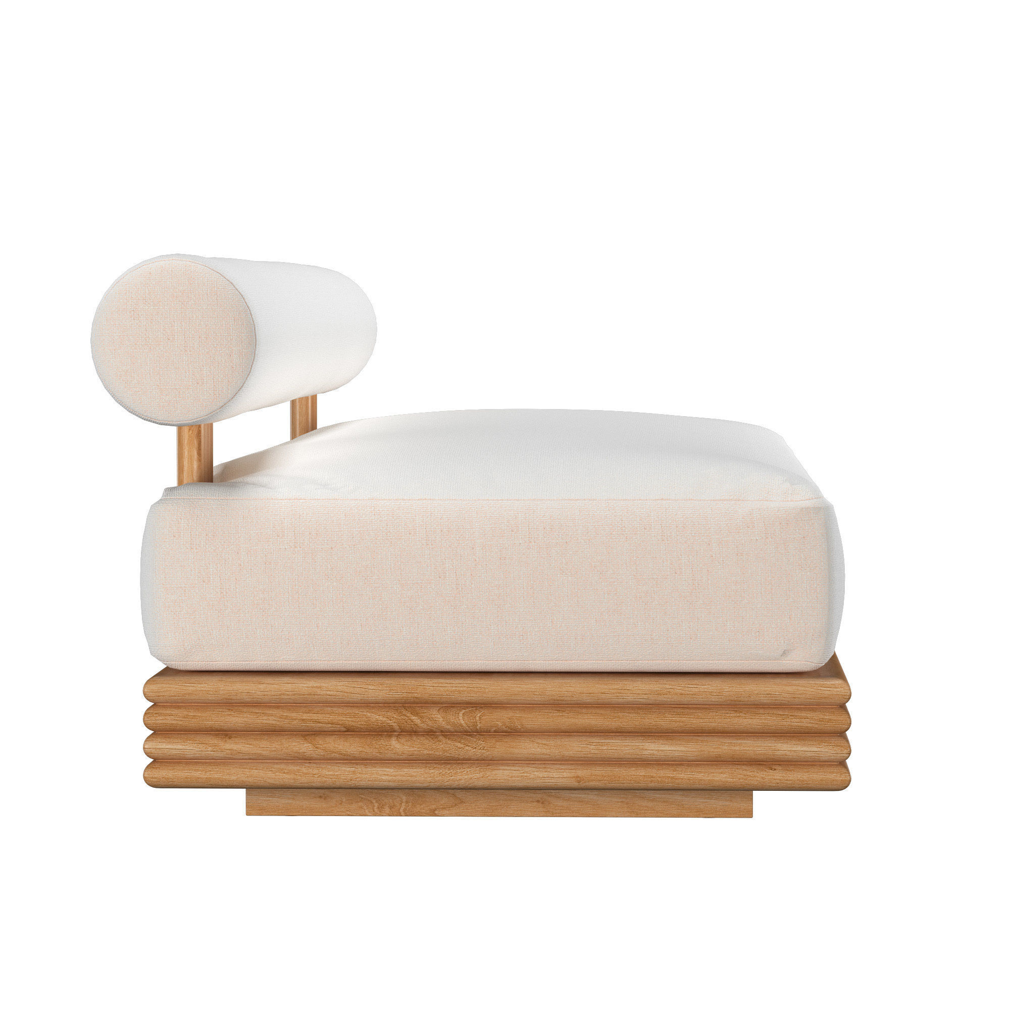 BONDI TEAK ARMLESS SOFA 3D model_4