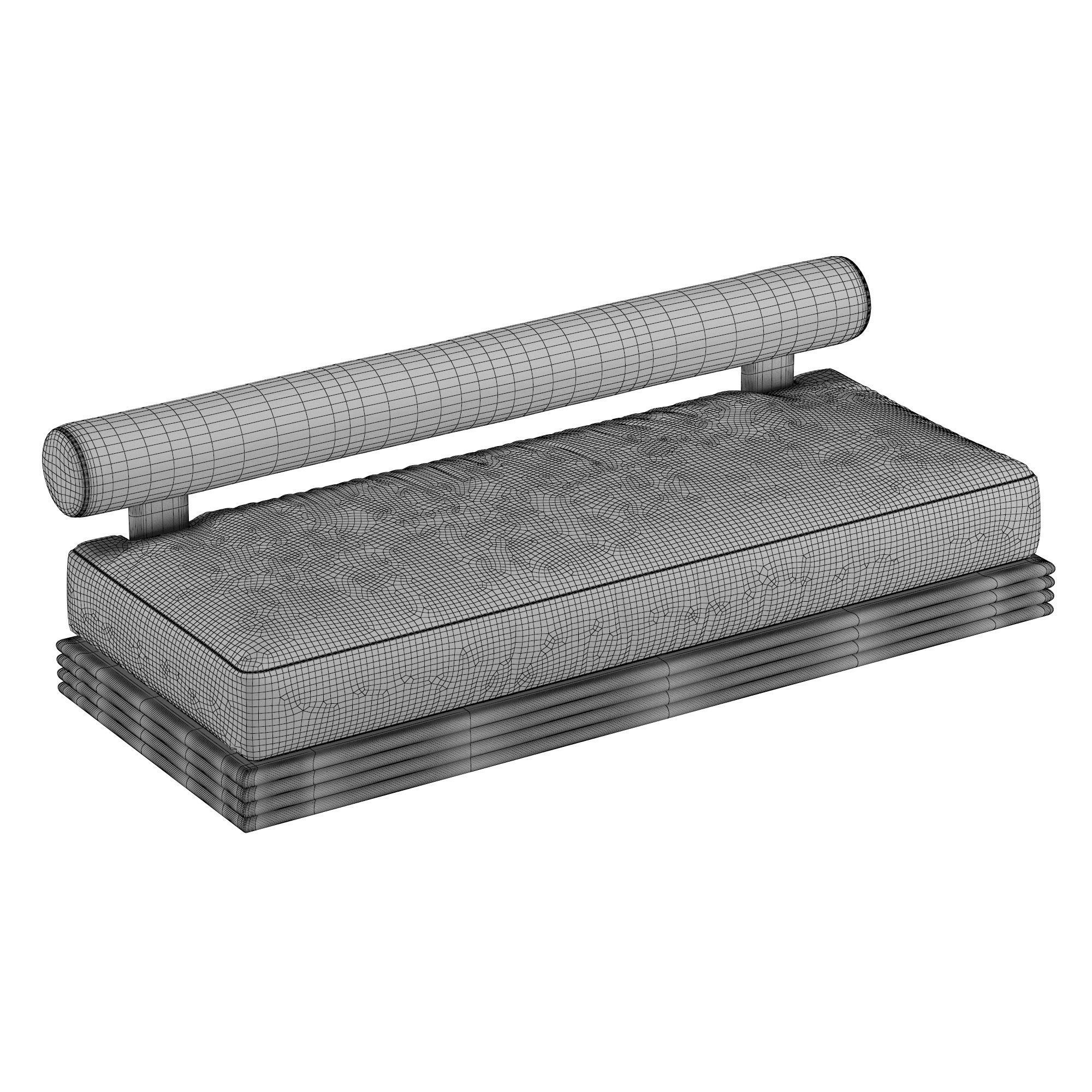 BONDI TEAK ARMLESS SOFA 3D model_6