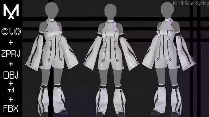  NEW OUTFIT FEMALE  Marvelous designer Clo3d OBJ mtl FBX ZPRJ
