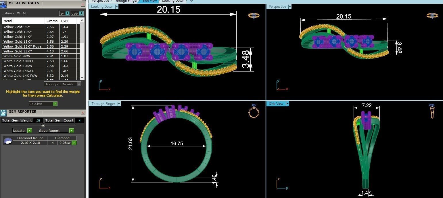 light wt minimalist Women Ring 3dm stl renders 3D print model_4