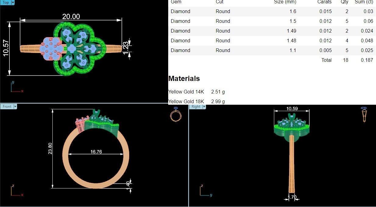 light wt minimalist Women Ring 3dm stl renders 3D print model_7
