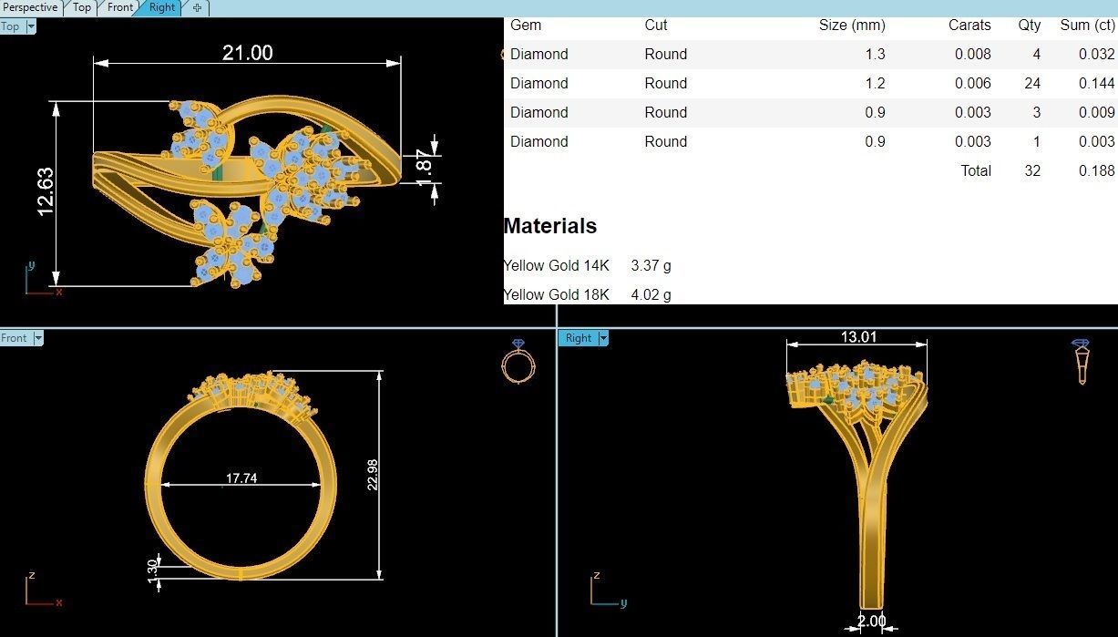 light wt minimalist Women Ring 3dm stl renders 3D print model_2