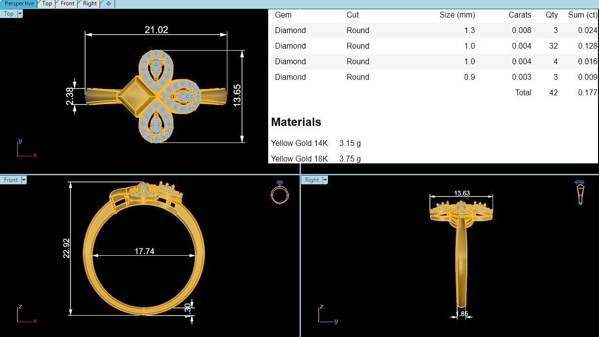 light wt minimalist Women Ring 3dm stl renders 3D print model_3