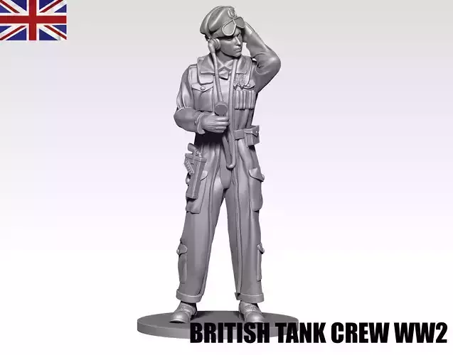 British Tank crew ww2 09 3D print model