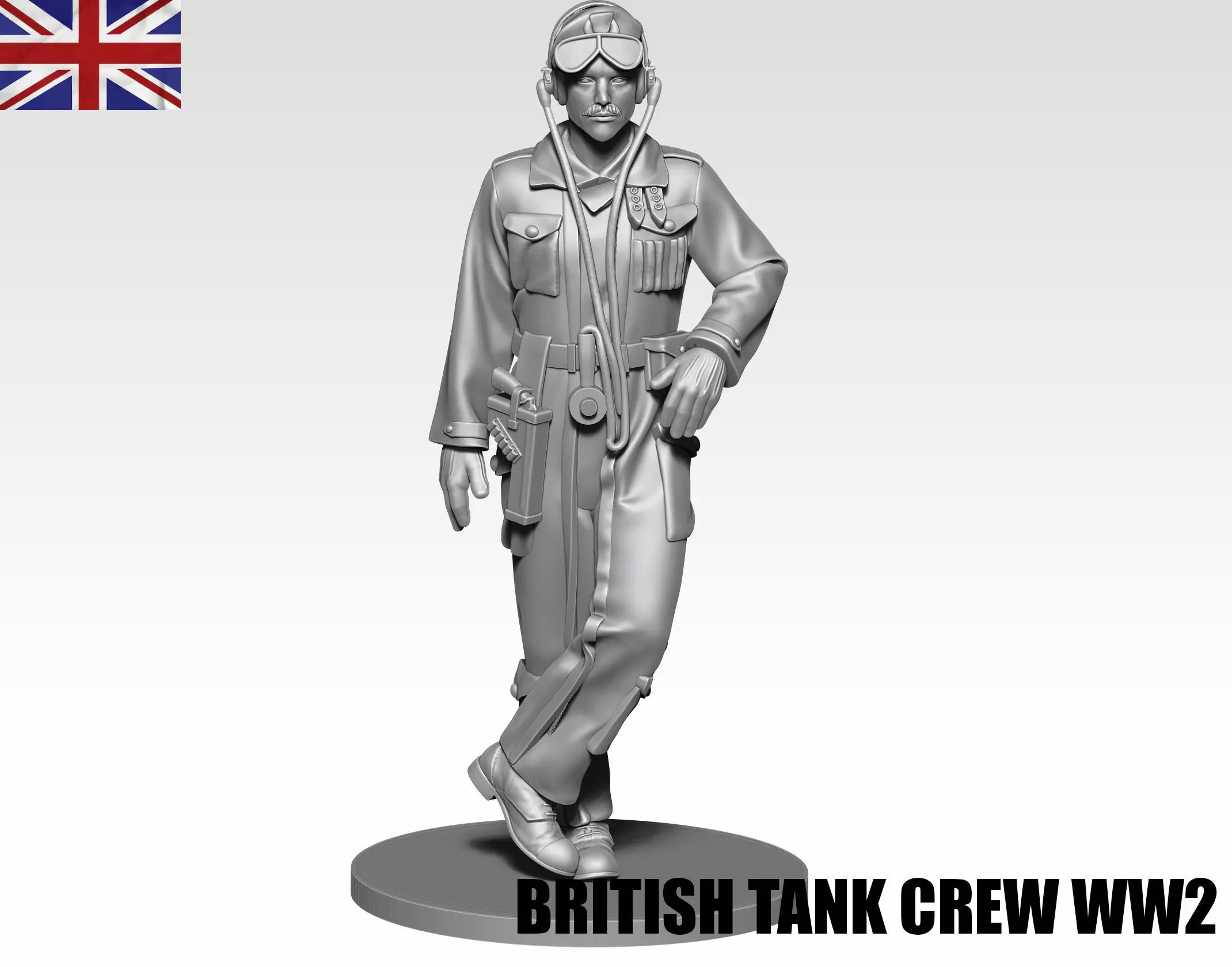 British Tank crew ww2 10 3D print model_0