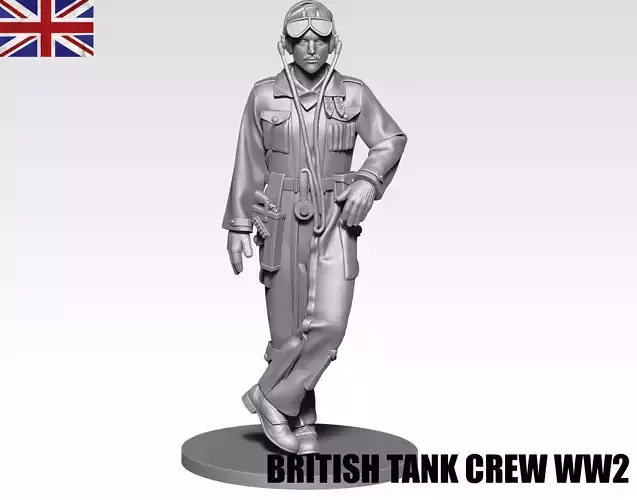 British Tank crew ww2 10 3D print model