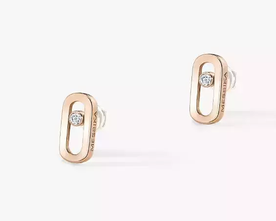 GOLD DIAMOND STUD EARRINGS MOVE UNO GOLD