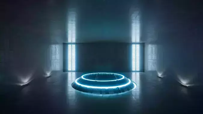 Sci Fi Conference Room Low-poly 3D model