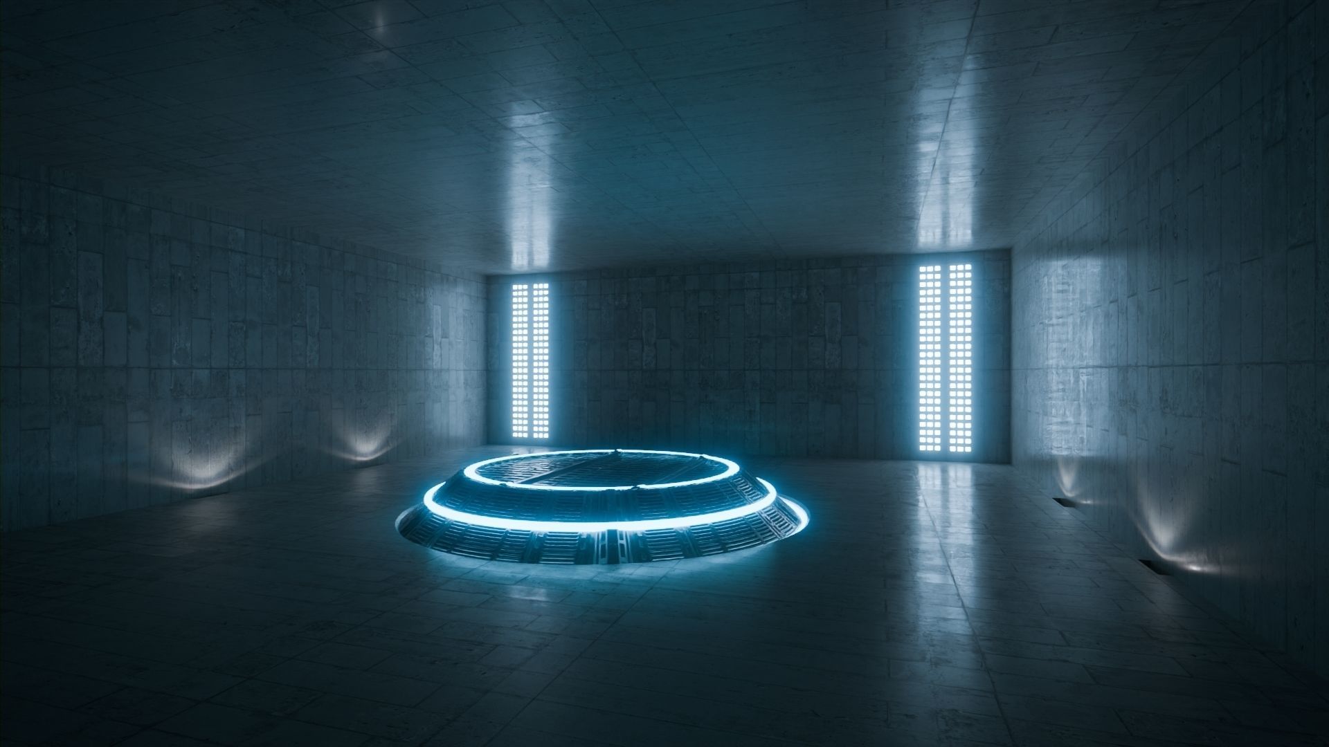 Sci Fi Conference Room Low-poly 3D model_1