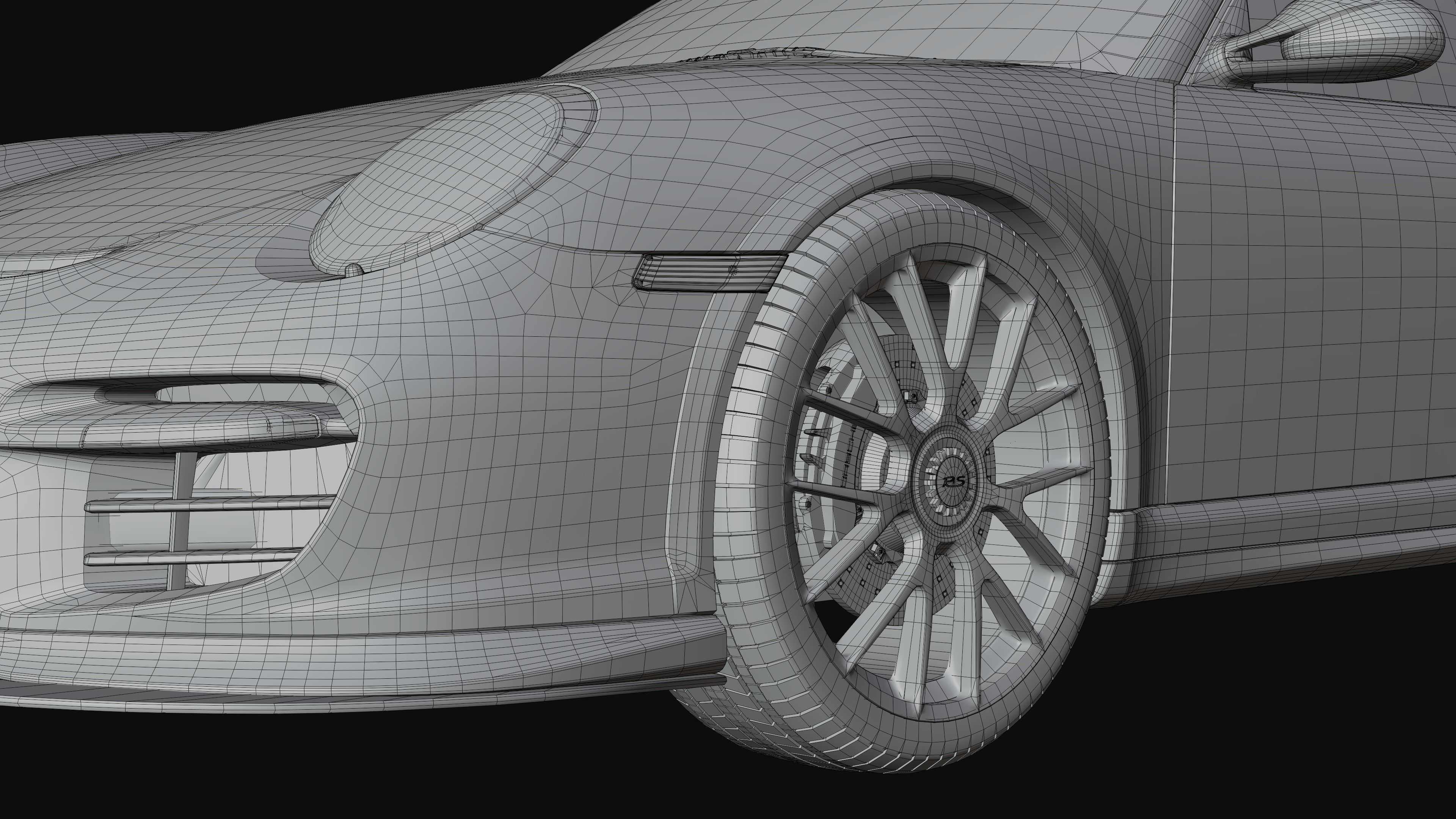 Porsche 911 GT2 RS with HQ interior Low-poly 3D model_12