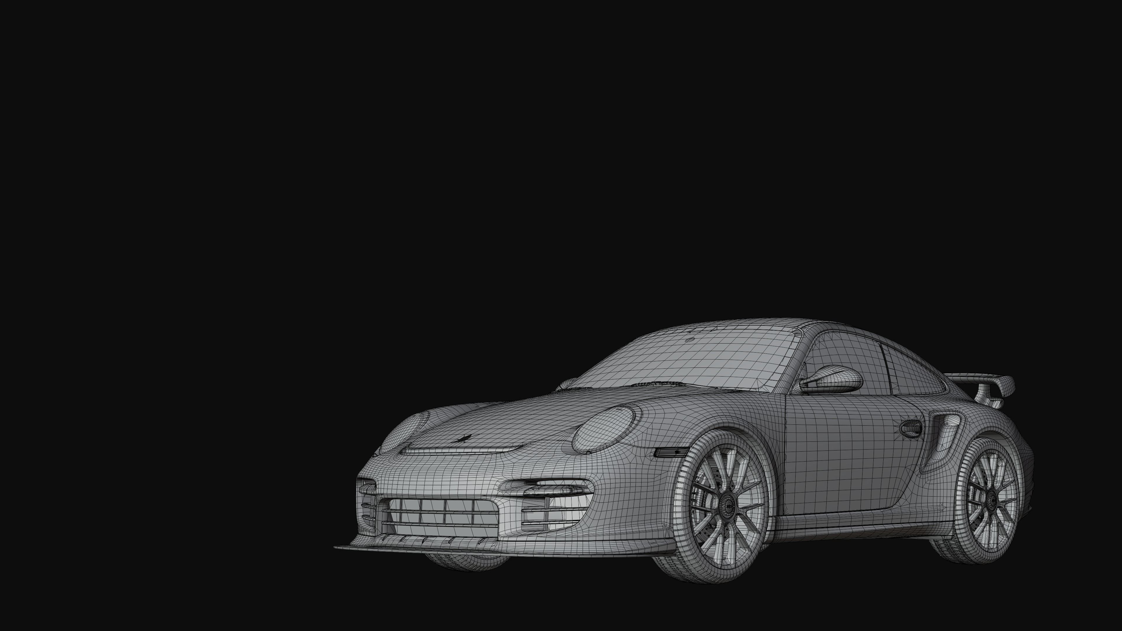 Porsche 911 GT2 RS with HQ interior Low-poly 3D model_7