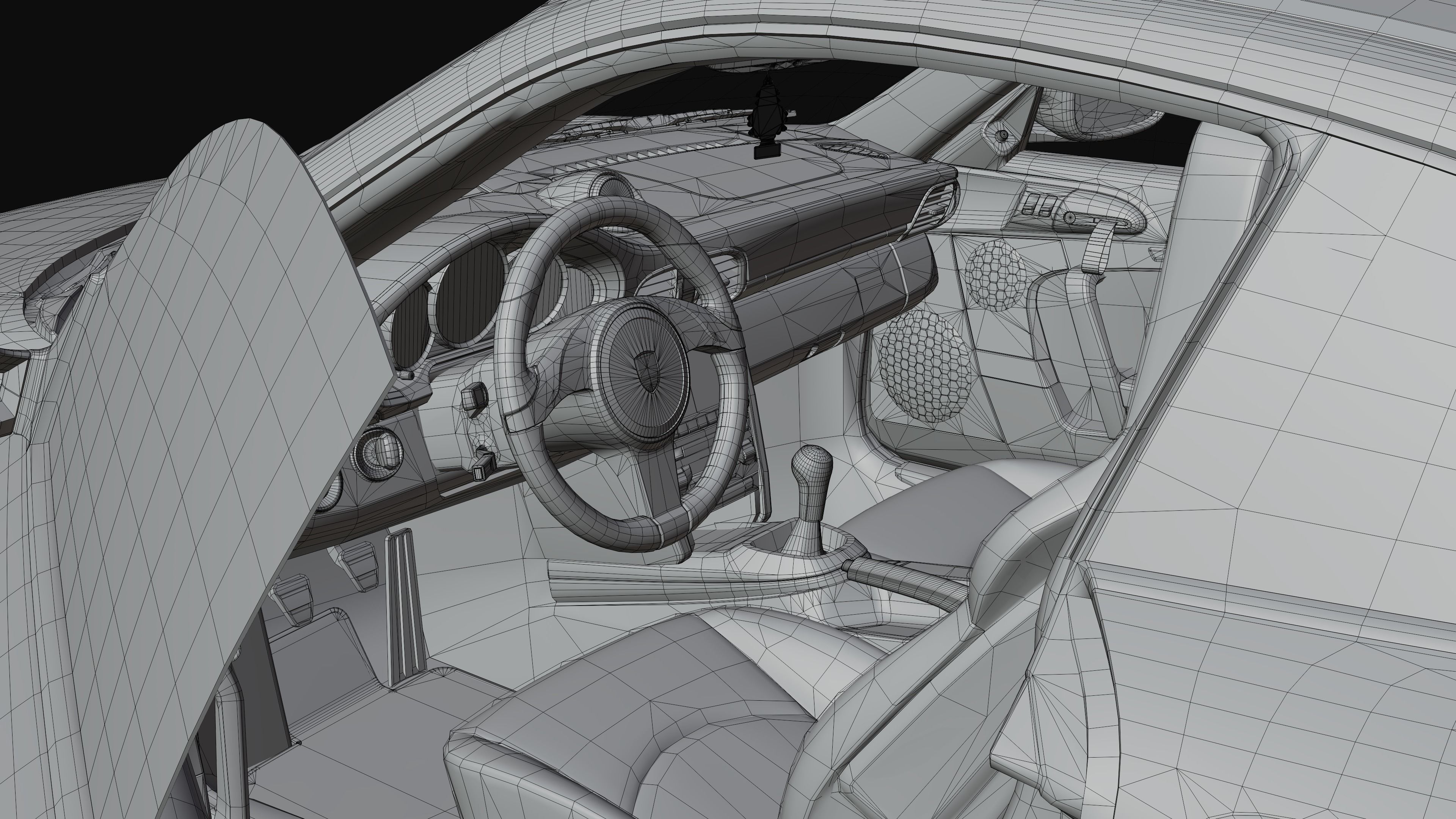 Porsche 911 GT2 RS with HQ interior Low-poly 3D model_10