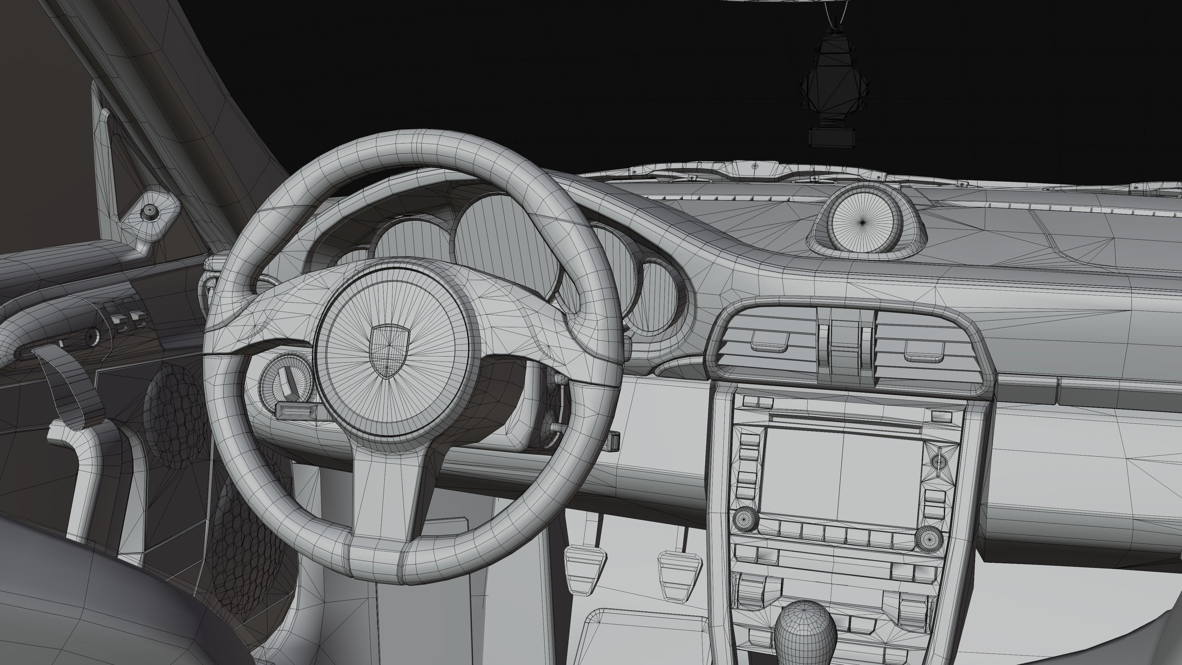 Porsche 911 GT2 RS with HQ interior Low-poly 3D model_11