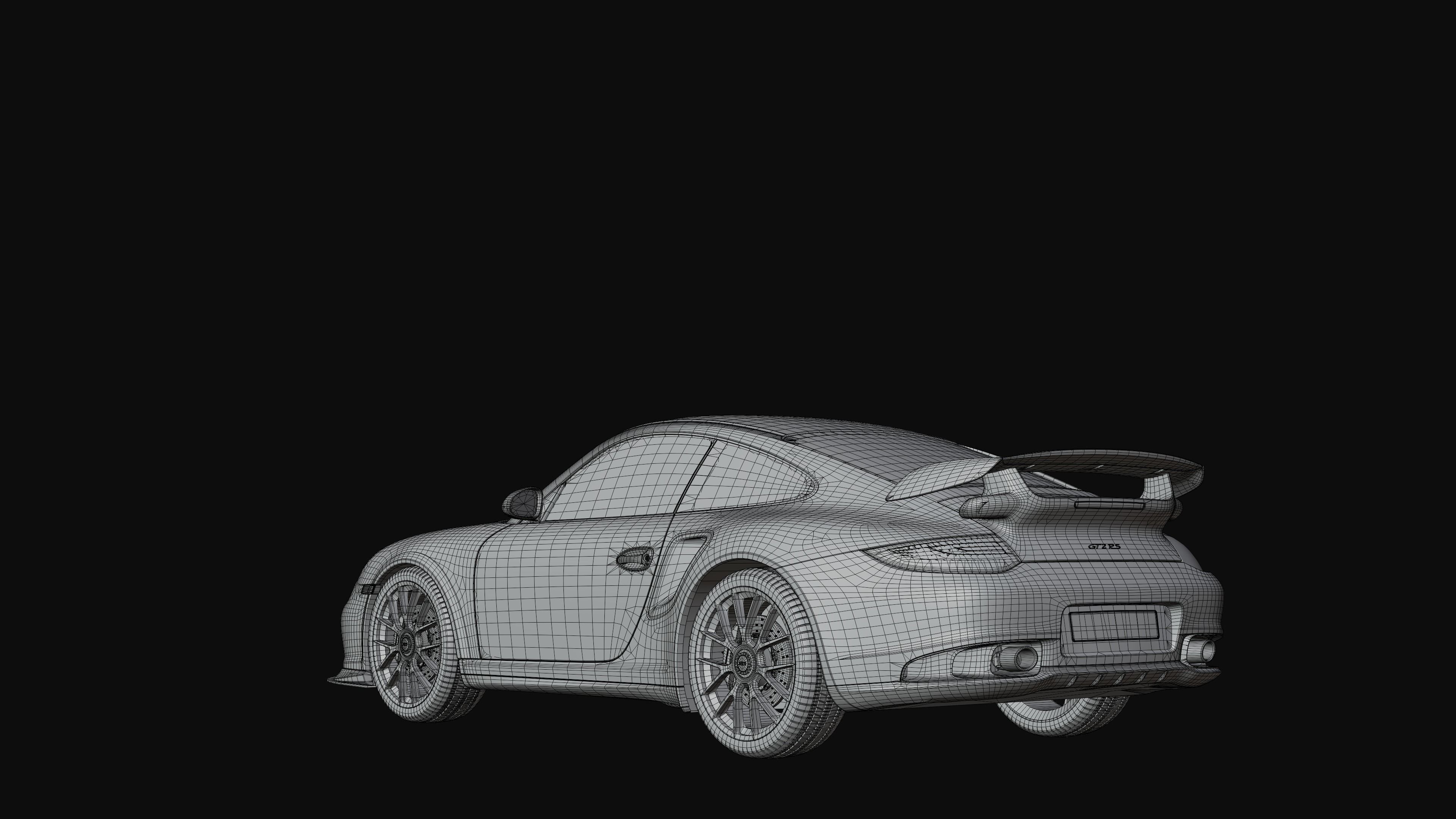 Porsche 911 GT2 RS with HQ interior Low-poly 3D model_8