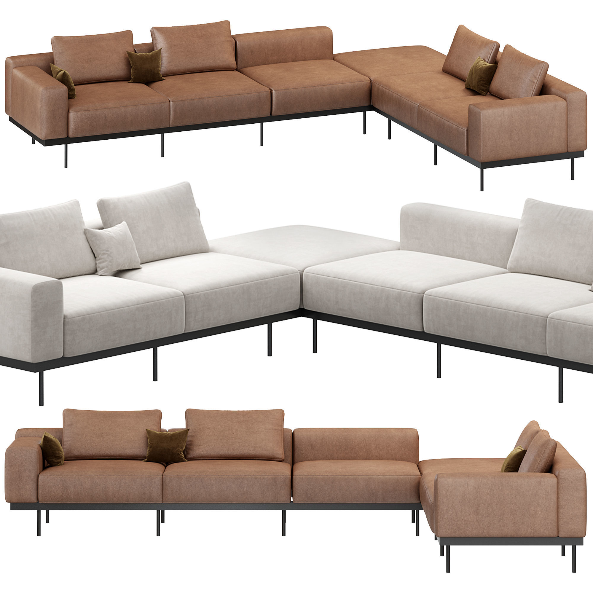 Naviglio Modular Sofa by twentytwentyone 3D model_1