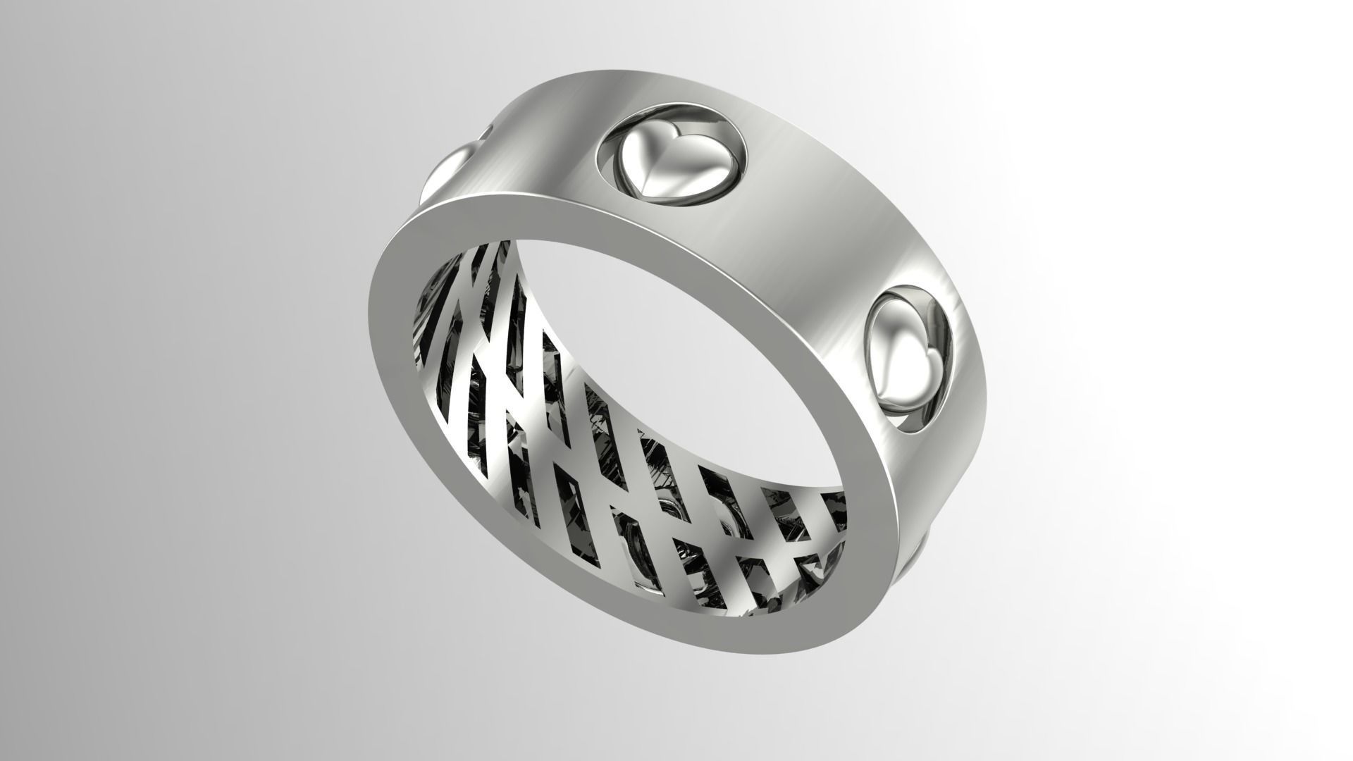 Heart Wedding Ring 3D print model_3