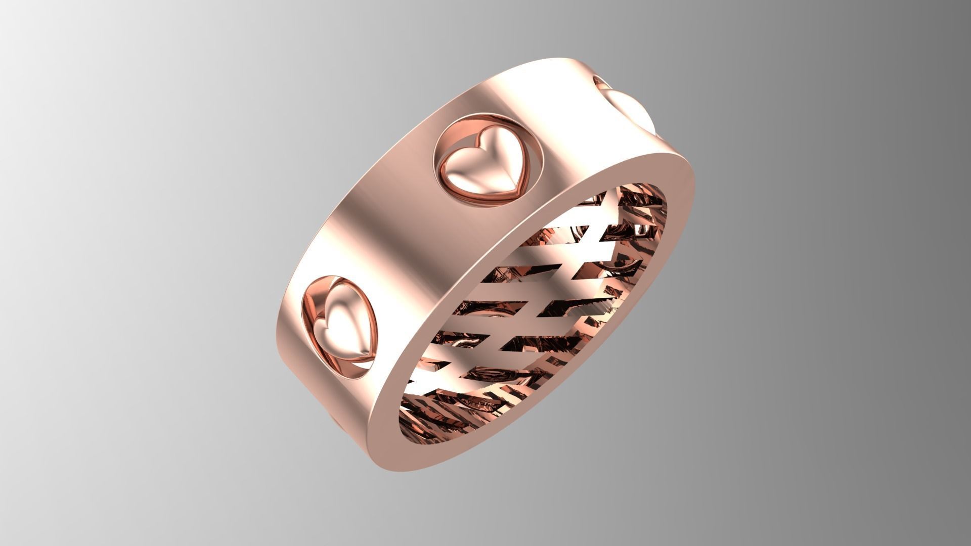 Heart Wedding Ring 3D print model_4