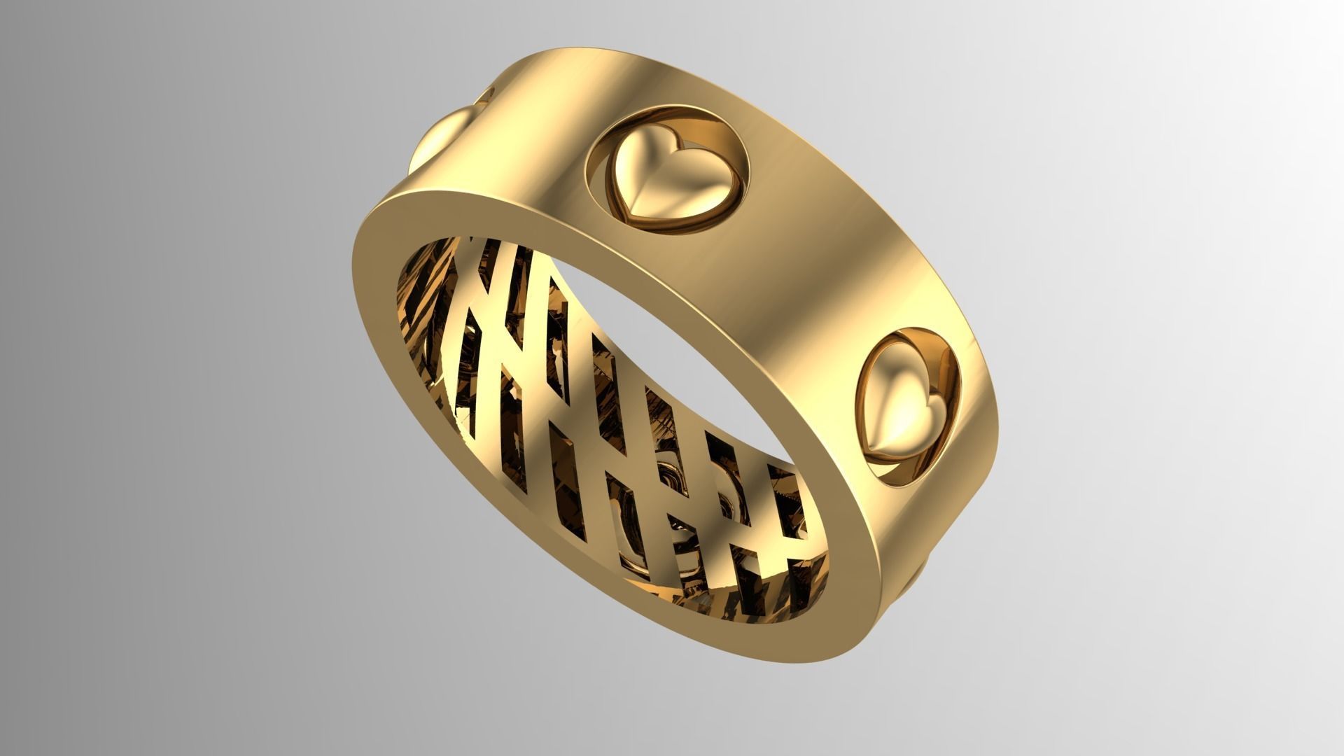 Heart Wedding Ring 3D print model_1