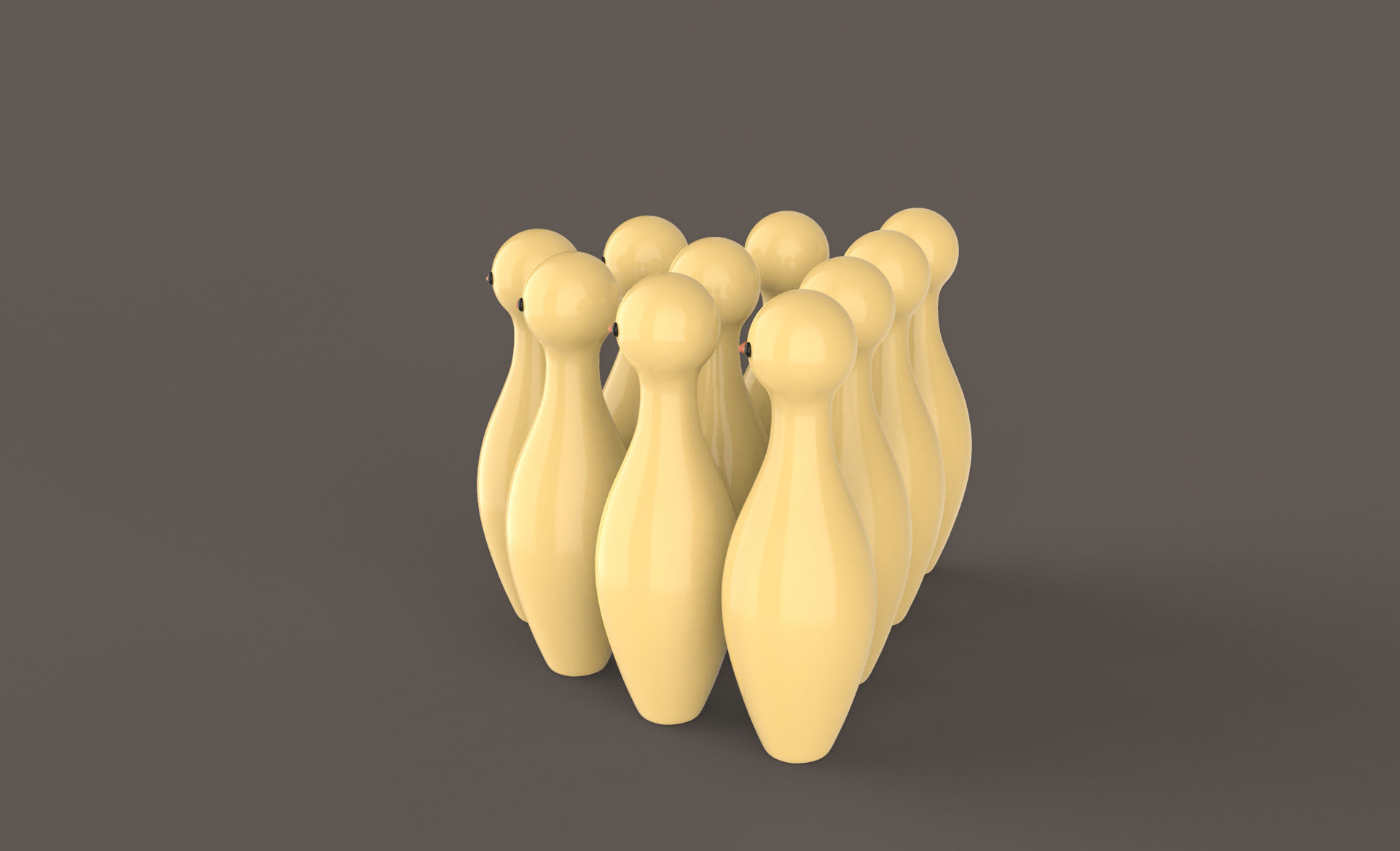 Cartoon Chicken Bowling And Ball Bowling Low-poly 3D model_2