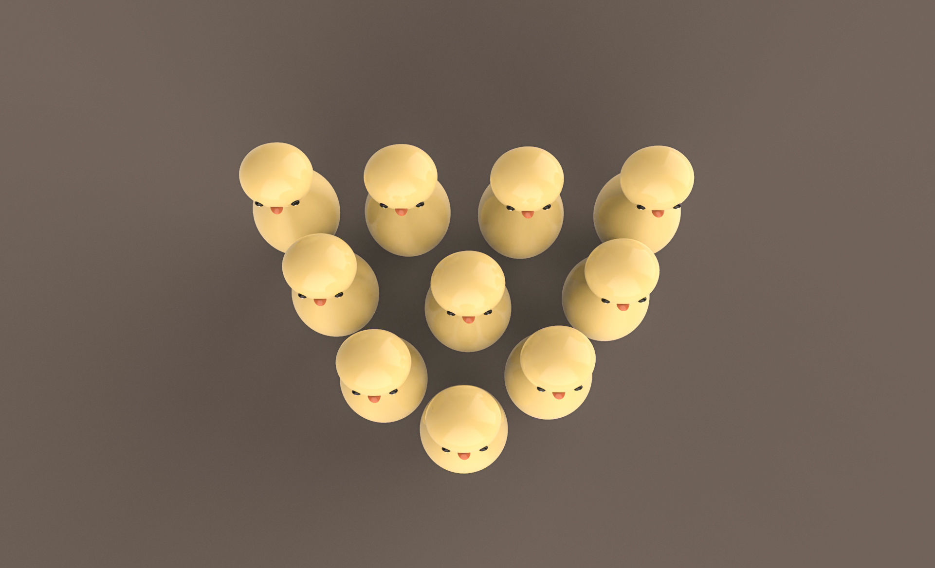 Cartoon Chicken Bowling And Ball Bowling Low-poly 3D model_5