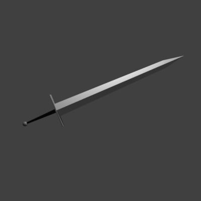 Beginner sword Free 3D model_1