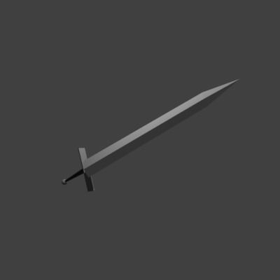 Beginner sword Free 3D model_3