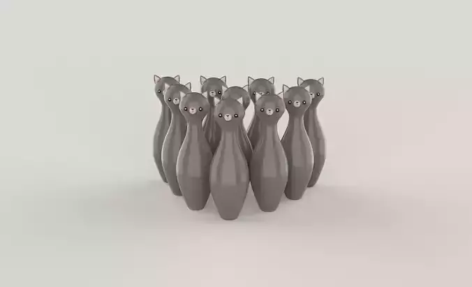 Cartoon Ratel Bowling And Ball Bowling