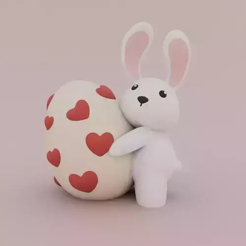 Easter Special - Bunny Hiding his Easter egg 3D print model