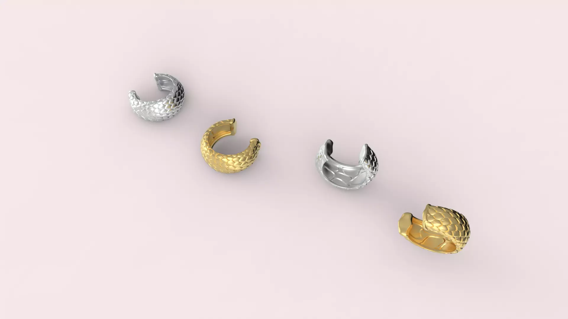 Printable earring cuff - snake 3D print model