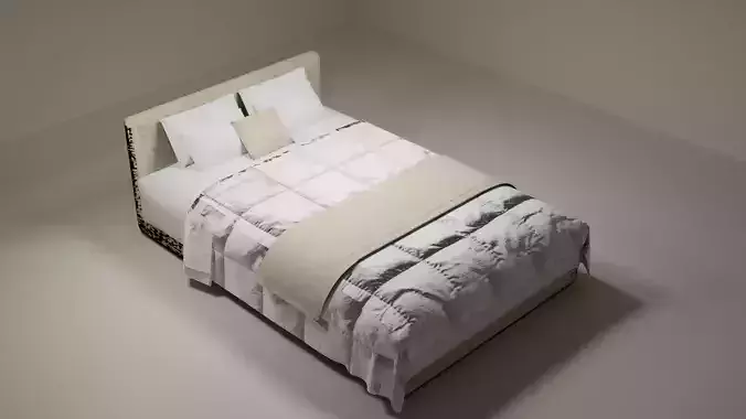 Modern Upholstered Bed 3D Model