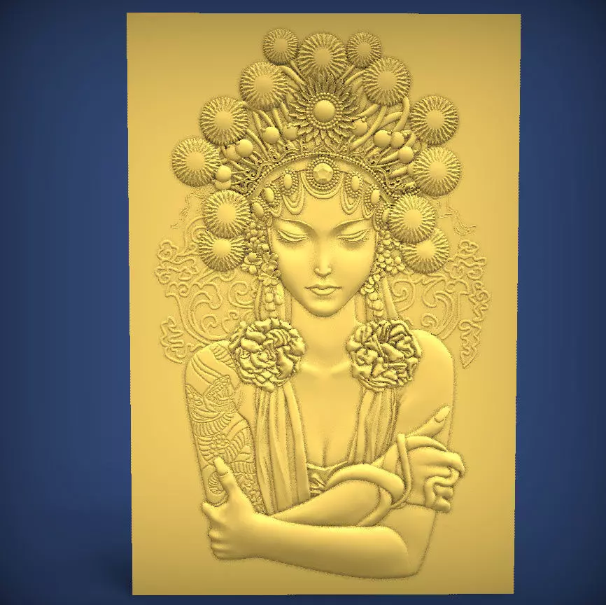 Carved panel painting STL 3D print model