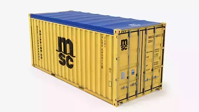 20ft MSC Open Top shipping Container 3D model