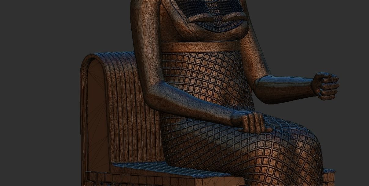 Sekhmet Goddess sitting sun disk  3d printable model 3D print model_9