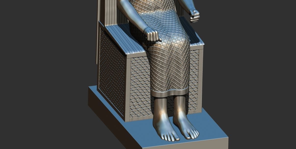 Sekhmet Goddess sitting sun disk  3d printable model 3D print model_7