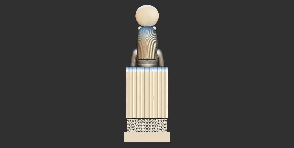 Sekhmet Goddess sitting sun disk  3d printable model 3D print model_6