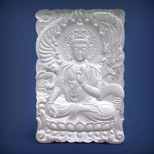 Carved panel painting STL