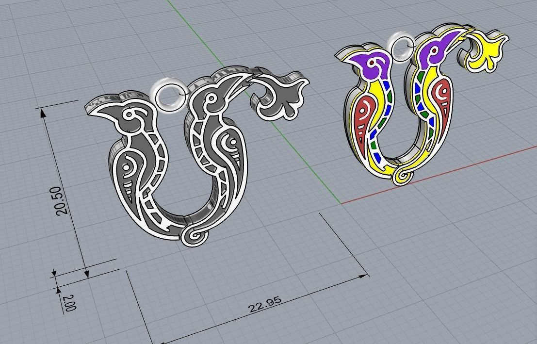 Armenian letters 3D print model_11