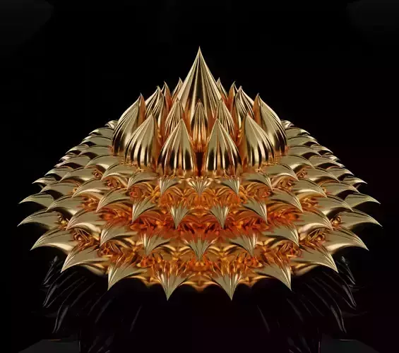 Gold lotus 3D model 3D model