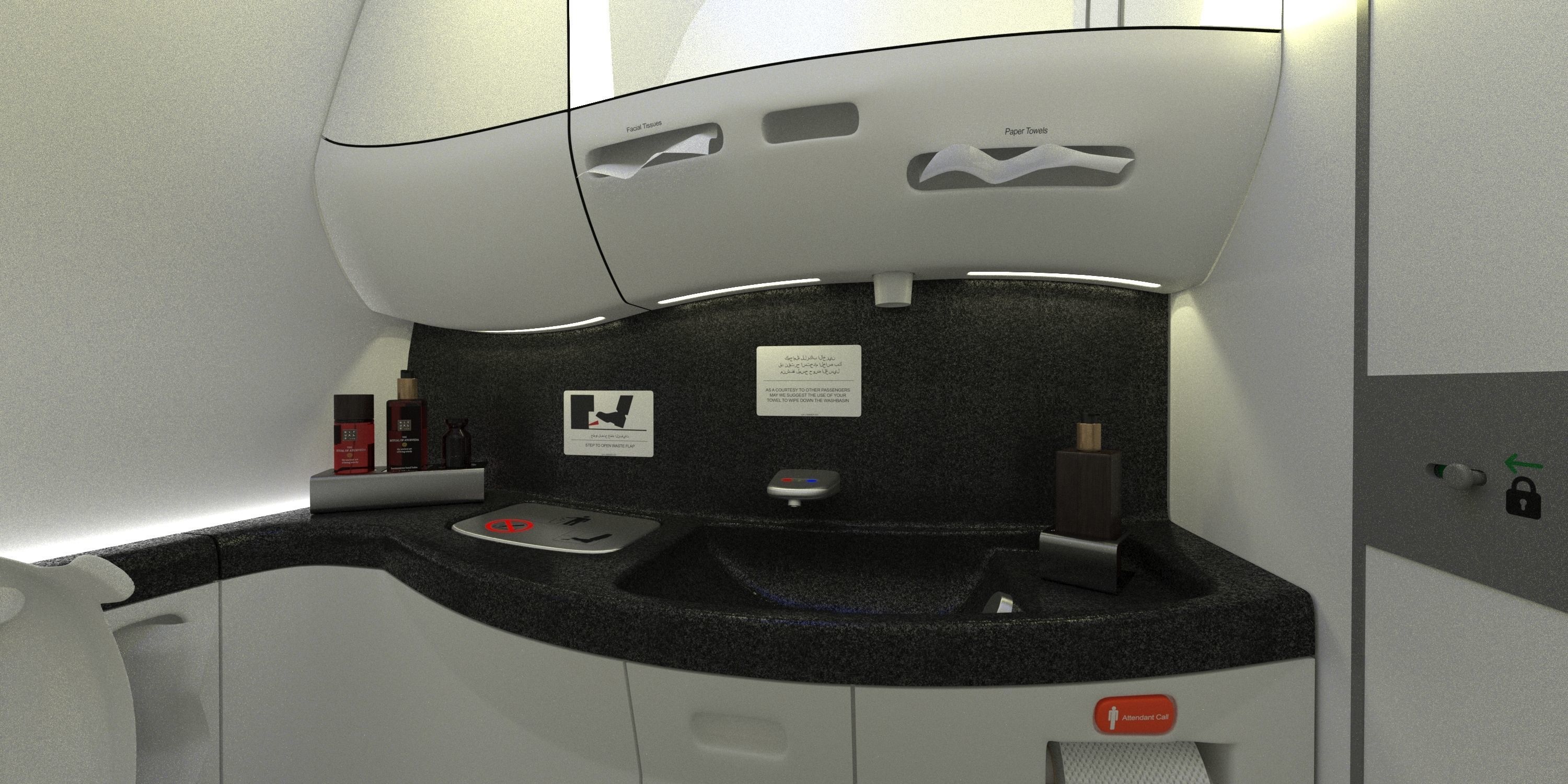 Boeing 787 Etihad  economy interior 3D model_8