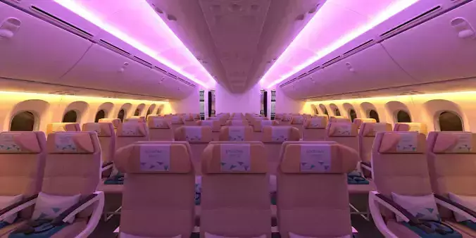 Boeing 787 Etihad  economy interior 3D model