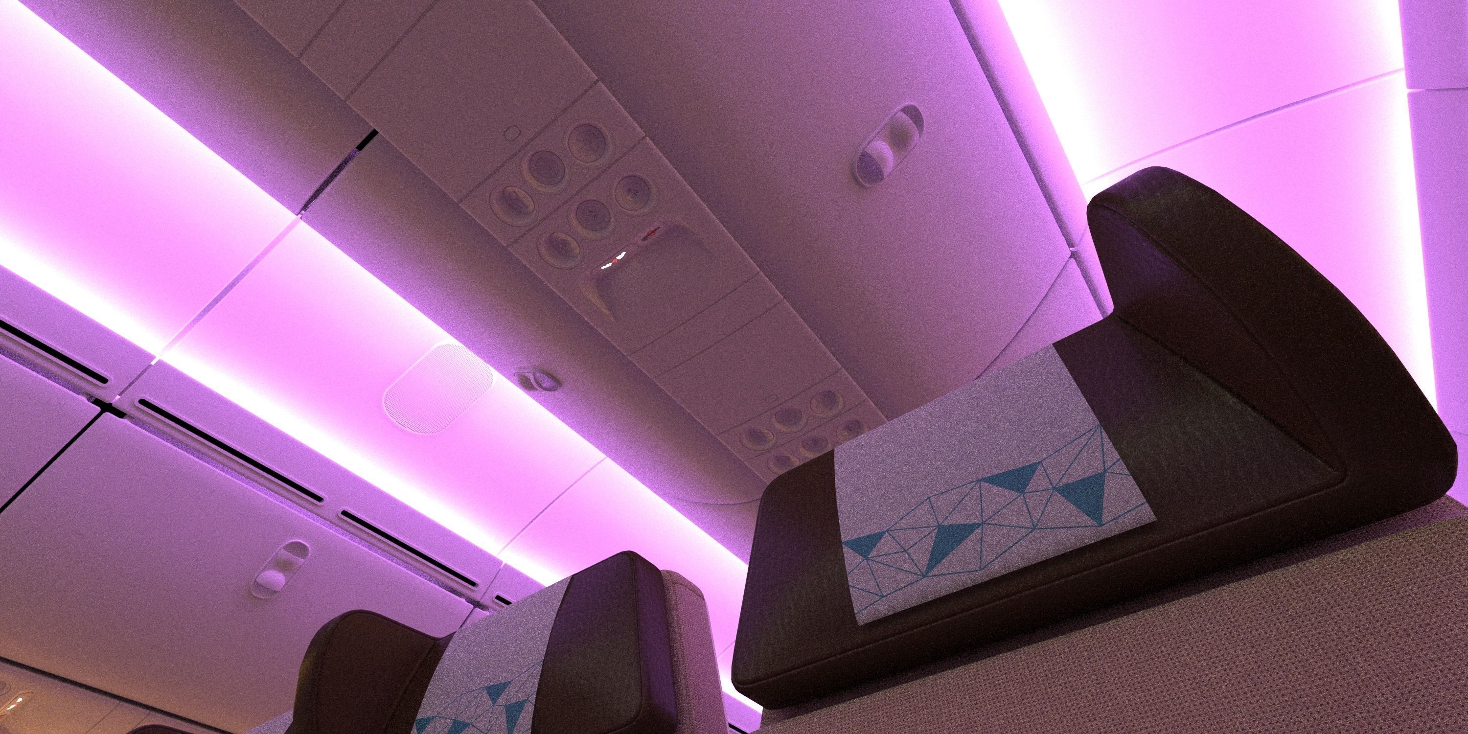 Boeing 787 Etihad  economy interior 3D model_3