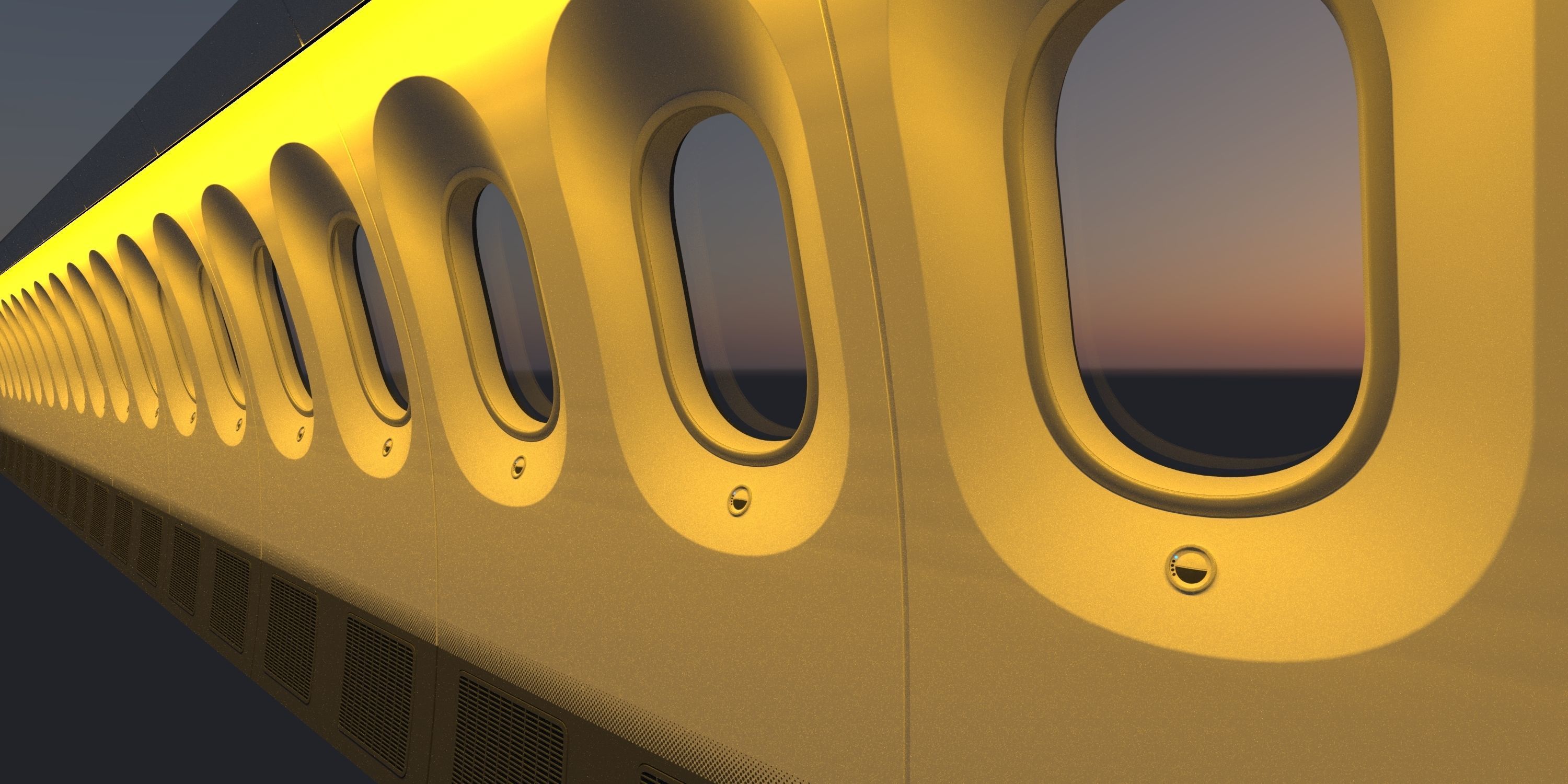 Boeing 787 Etihad  economy interior 3D model_13