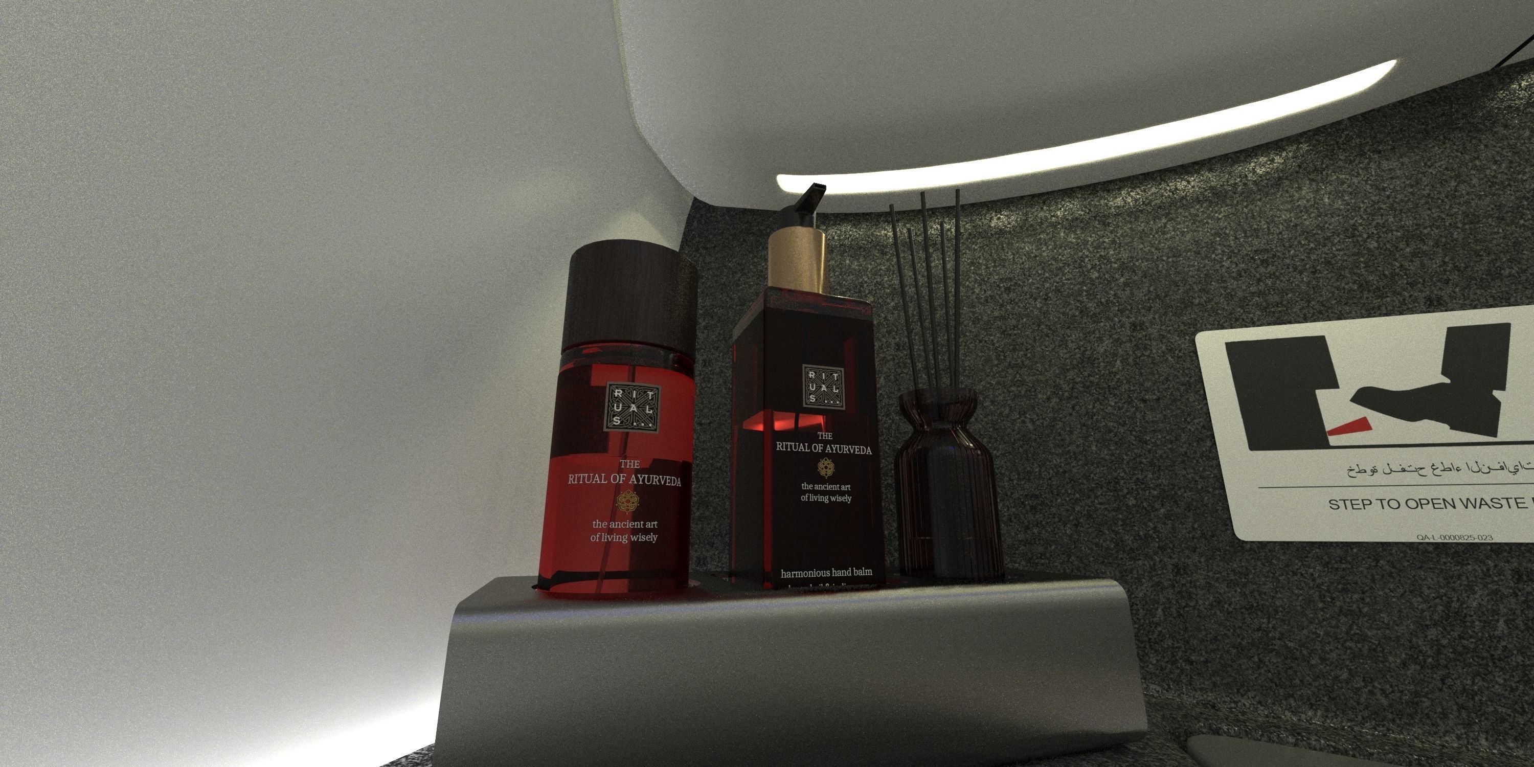 Boeing 787 Etihad  economy interior 3D model_9