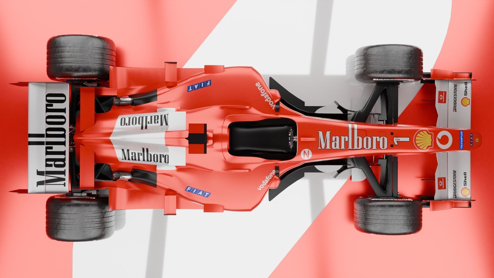 Ferrari F2004 F1 car 3D model_5