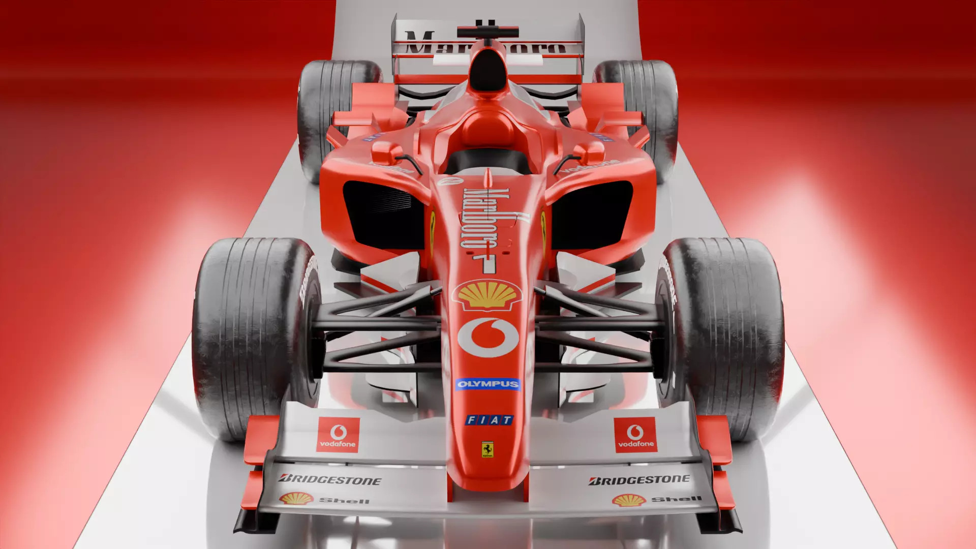 Ferrari F2004 F1 car 3D model_0