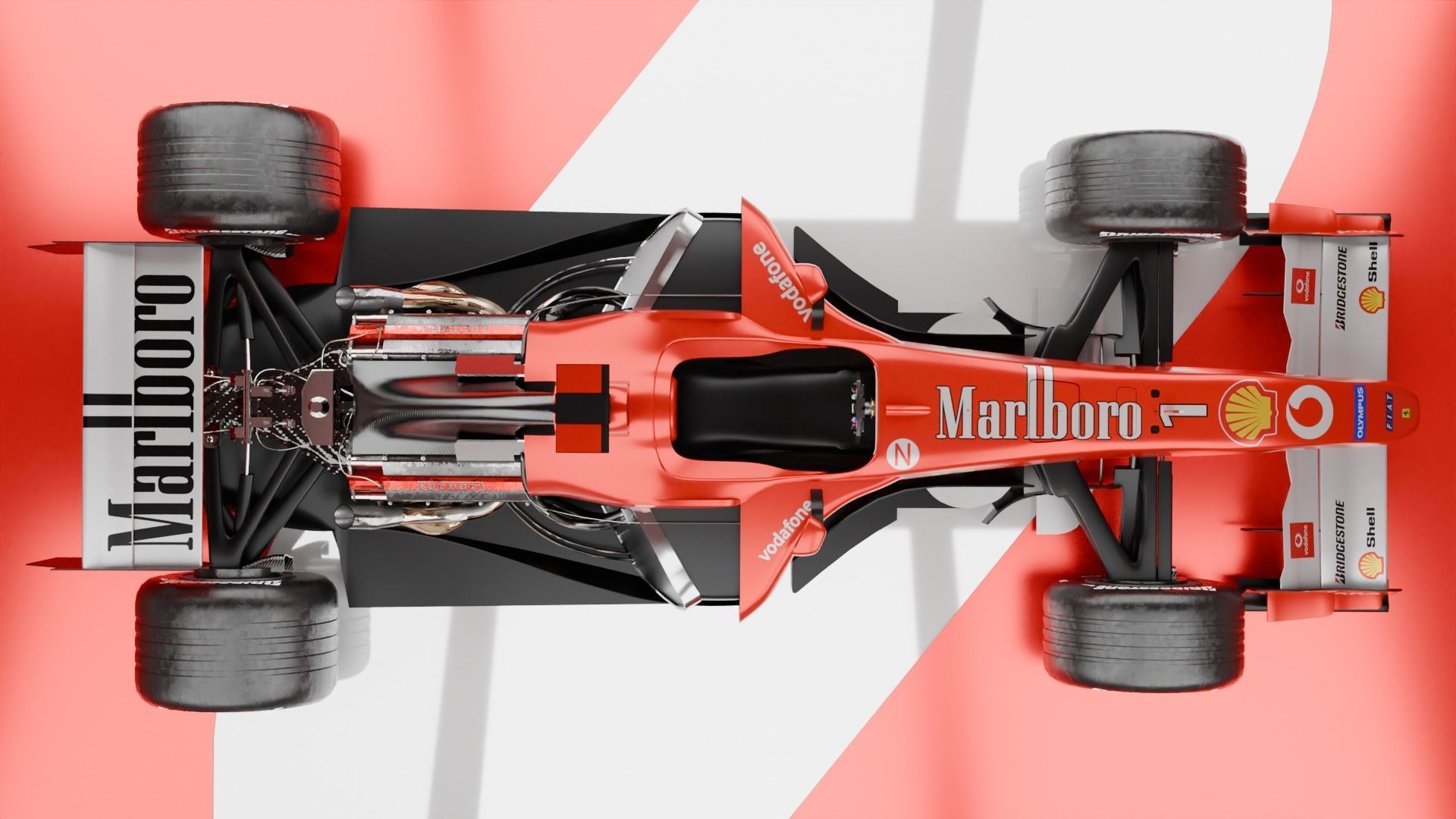 Ferrari F2004 F1 car 3D model_6