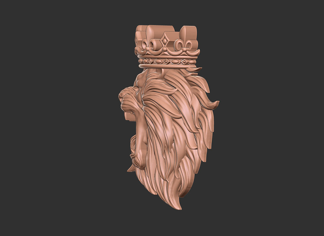 Angry lion crown 2 3d print model 3D print model_2