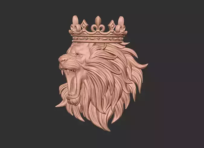 Angry lion crown 2 3d print model