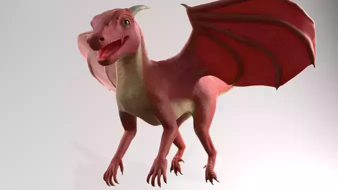 Baby Dragon Low-poly 3D model