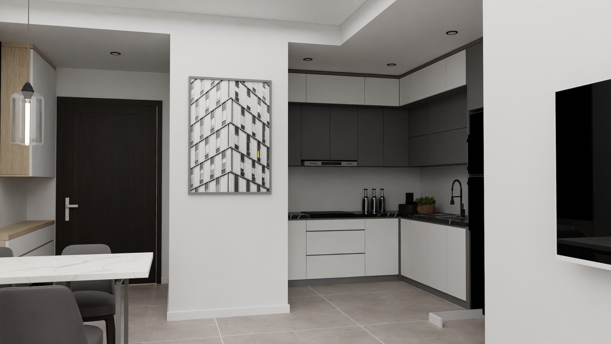 Interior dinner design scene 3D model 3D model_3